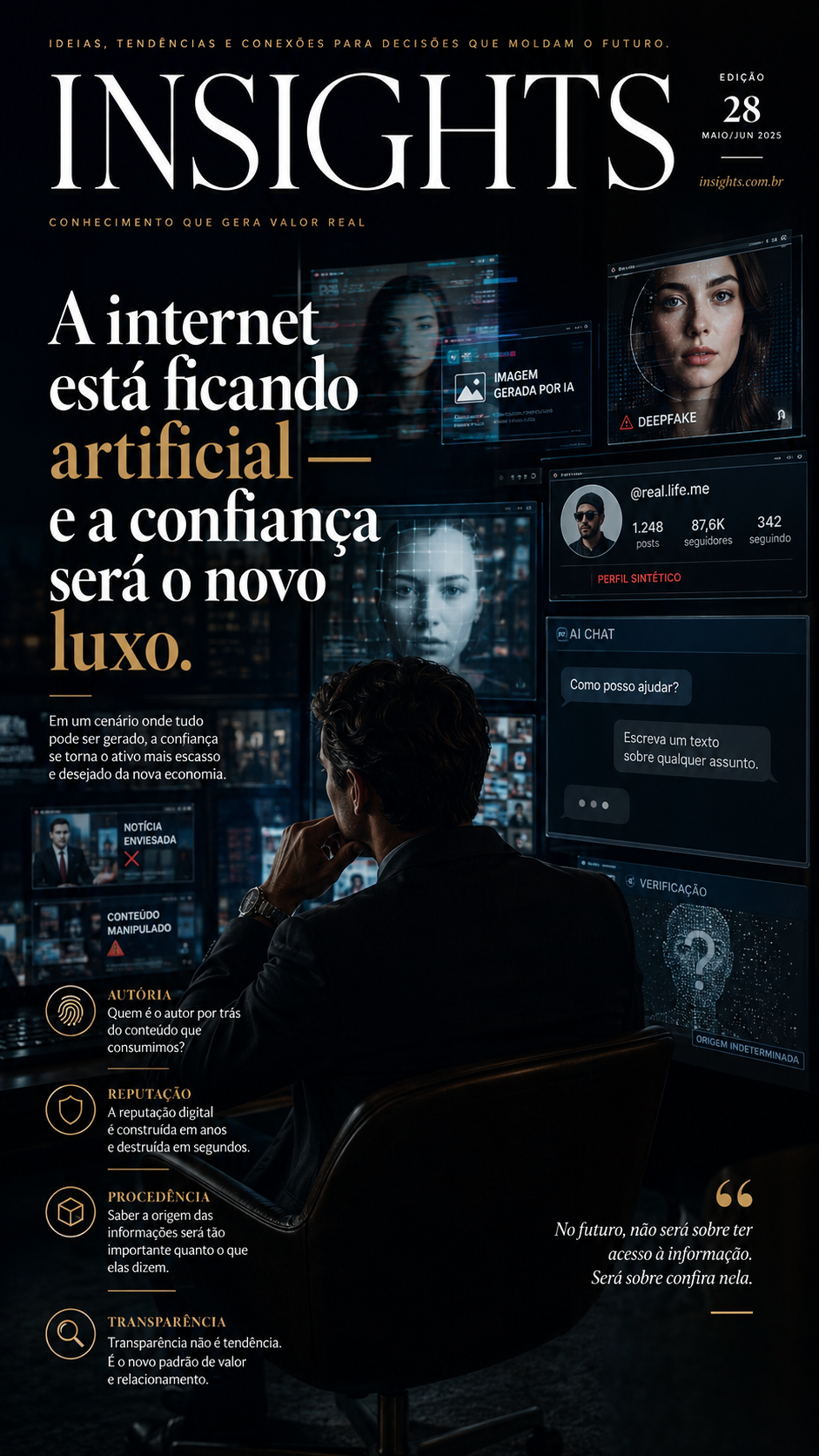 A internet está ficando artificial — e a confiança será o novo luxo